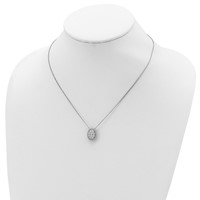 Sterling Shimmer Sterling Silver Rhodium-plated 10 Stone Oval CZ Necklace, 18" view 4
