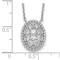 Sterling Shimmer Sterling Silver Rhodium-plated 10 Stone Oval CZ Necklace, 18" view 3