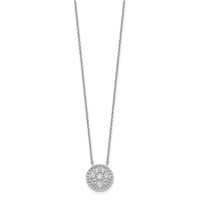 Sterling Shimmer Sterling Silver Rhodium-plated 8 Stone CZ Round Necklace, 18" view 2