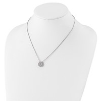 Sterling Shimmer Sterling Silver Rhodium-plated 8 Stone CZ Round Necklace, 18" view 4
