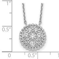 Sterling Shimmer Sterling Silver Rhodium-plated 8 Stone CZ Round Necklace, 18" view 3