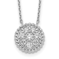 Sterling Shimmer Sterling Silver Rhodium-plated 8 Stone CZ Round Necklace, 18" view 1