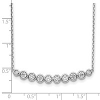 Sterling Shimmer Sterling Silver Rhodium-plated 10 Stone CZ Bar Necklace with 2 Inch Extender, 16" view 3