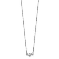 Sterling Shimmer Sterling Silver Rhodium-plated 3 Stone CZ Necklace with 2 Inch Extender, 16" view 2
