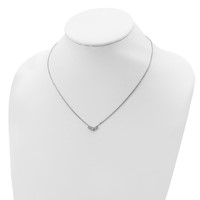 Sterling Shimmer Sterling Silver Rhodium-plated 3 Stone CZ Necklace with 2 Inch Extender, 16" view 4