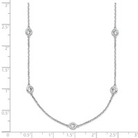 Sterling Shimmer Sterling Silver Rhodium-plated 3mm CZ 15 Stone 15 Station Necklace - 24in view 5