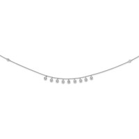 Sterling Shimmer Sterling Silver Rhodium-plated 11 Stone 11 Station CZ Necklace, 18" view 2
