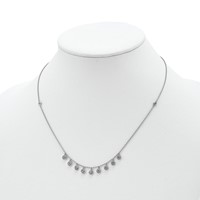 Sterling Shimmer Sterling Silver Rhodium-plated 11 Stone 11 Station CZ Necklace, 18" view 3