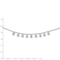 Sterling Shimmer Sterling Silver Rhodium-plated 11 Stone 11 Station CZ Necklace, 18" view 4