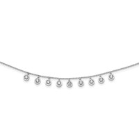 Sterling Shimmer Sterling Silver Rhodium-plated 11 Stone 11 Station CZ Necklace, 18" view 1