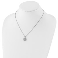 Sterling Shimmer Sterling Silver Rhodium-plated 49 Stone Square CZ Necklace with 2 Inch Extender, 16" view 4