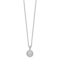 Sterling Shimmer Sterling Silver Rhodium-plated 41 Stone CZ Round Necklace, 18" view 2