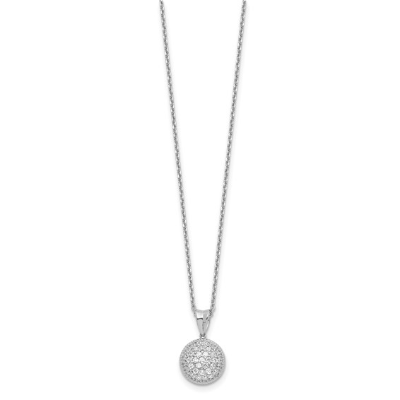 Sterling Shimmer Sterling Silver Rhodium-plated 18 inch 41 Stone CZ Round Necklace