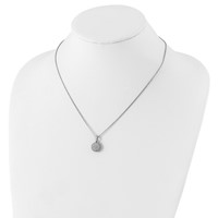 Sterling Shimmer Sterling Silver Rhodium-plated 41 Stone CZ Round Necklace, 18" view 4