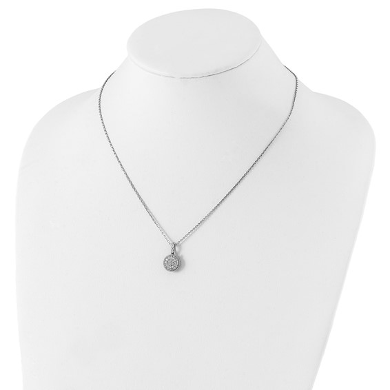 Sterling Shimmer Sterling Silver Rhodium-plated 18 inch 41 Stone CZ Round Necklace