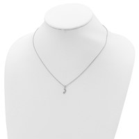 Sterling Shimmer Sterling Silver Rhodium-plated 4 Stone Moon and Star CZ Necklace with 2 Inch Extender, 16" view 4
