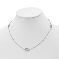 Sterling Shimmer Sterling Silver Rhodium-plated 76 Stone 7 Station CZ Necklace, 18" view 2