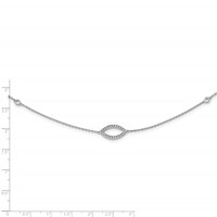 Sterling Shimmer Sterling Silver Rhodium-plated 76 Stone 7 Station CZ Necklace, 18" view 3