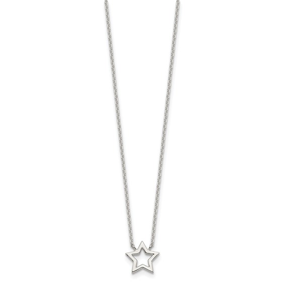 Sterling Silver Cut-Out Star Pendant Necklace