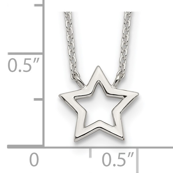 Sterling Silver Cut-Out Star Pendant Necklace