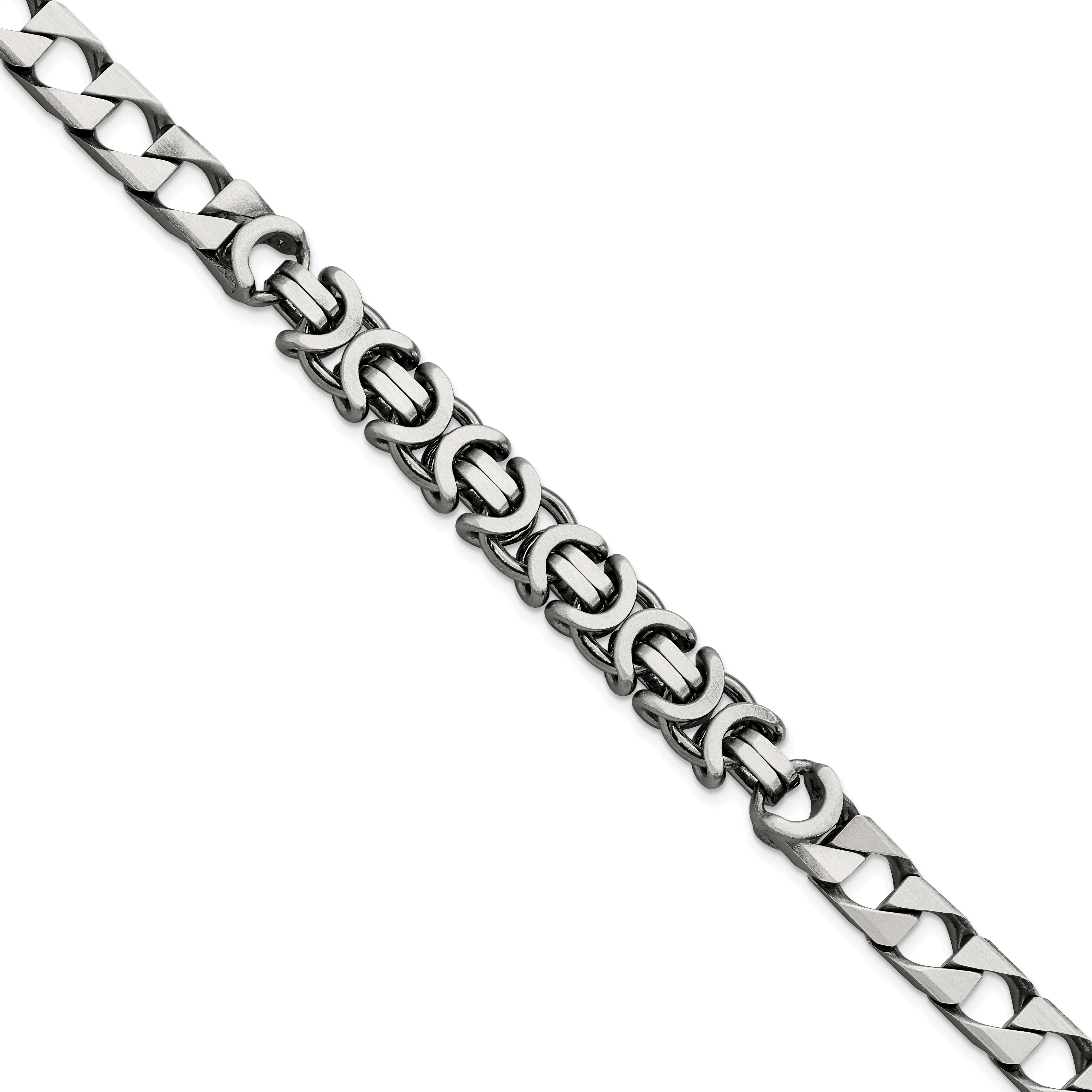 Sterling Silver Mens Antiqued Brushed Curb/Circles Bracelet (QG5741-8.5)