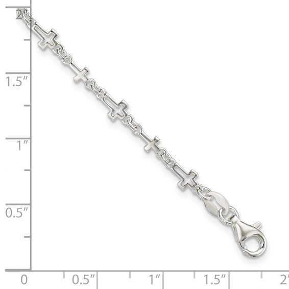 Sterling Silver Cross Link Bracelet
