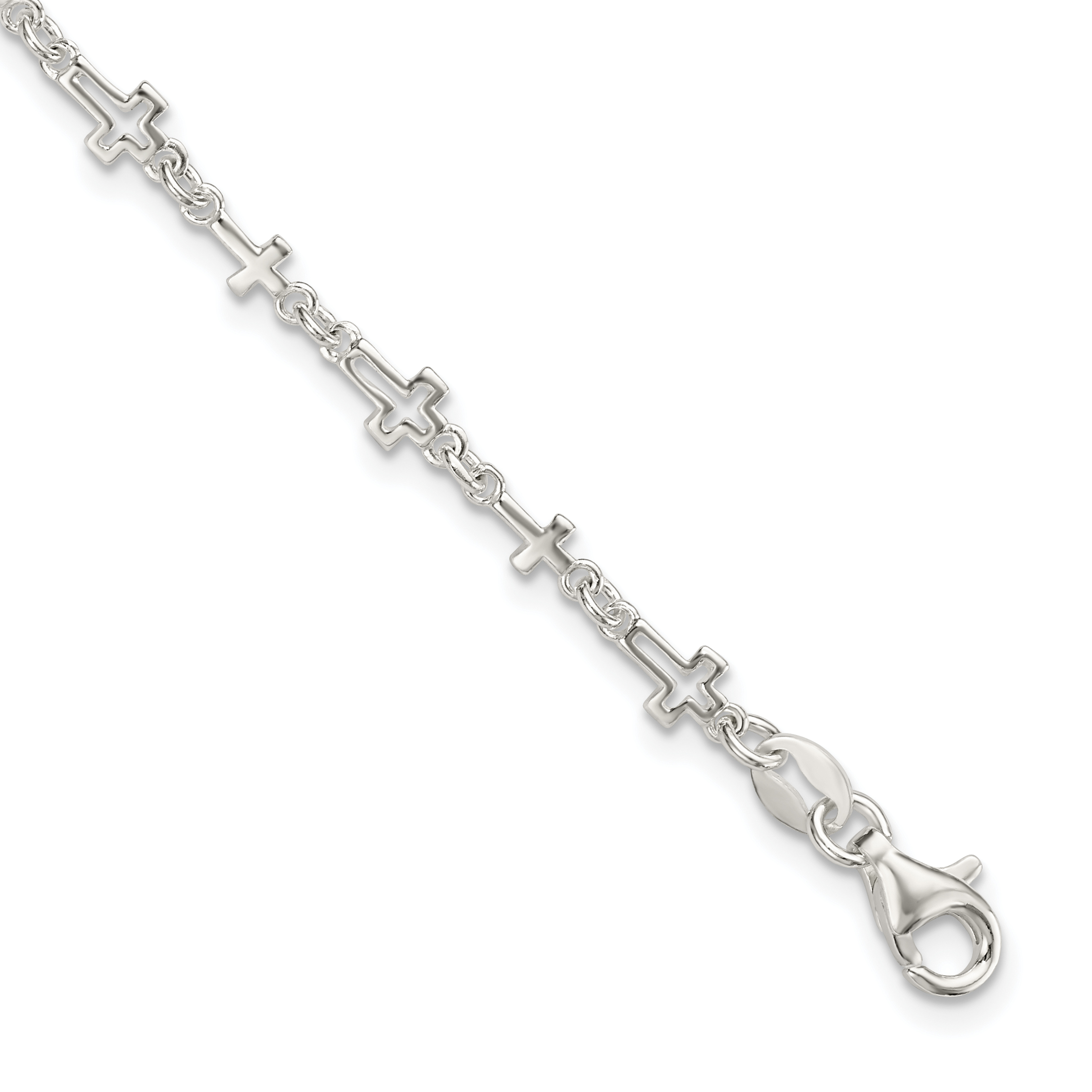 Sterling Silver Cross Link Bracelet (QG5800-7.5)