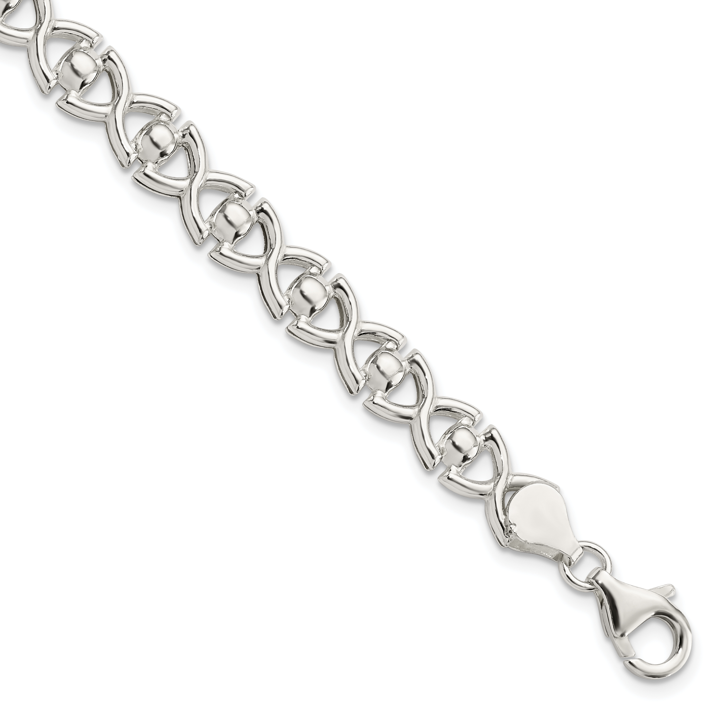 Sterling Silver Polished Fancy Link Bracelet (QG5812-7.5)