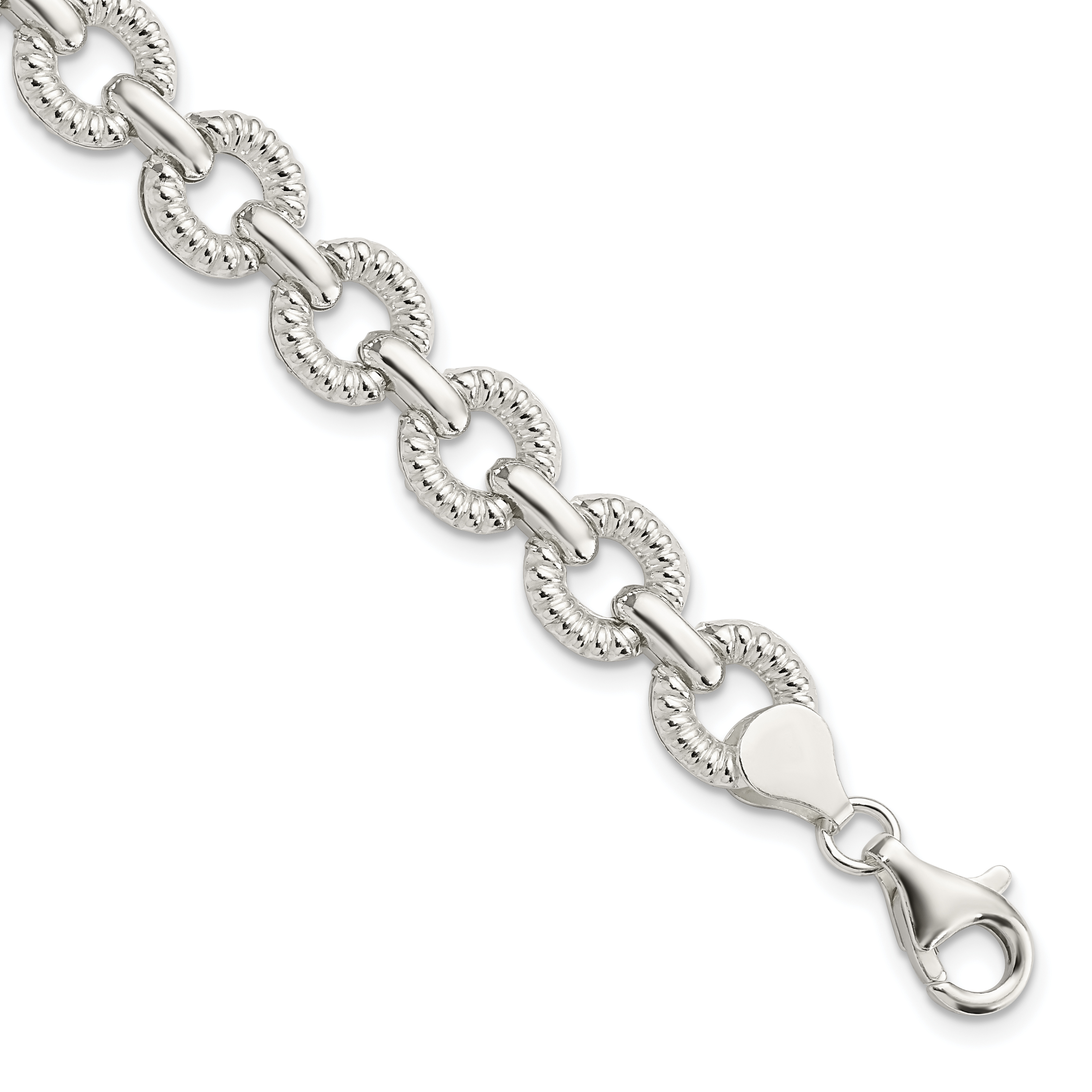 Sterling Silver Polished Fancy Link Bracelet (QG5813-7.5)