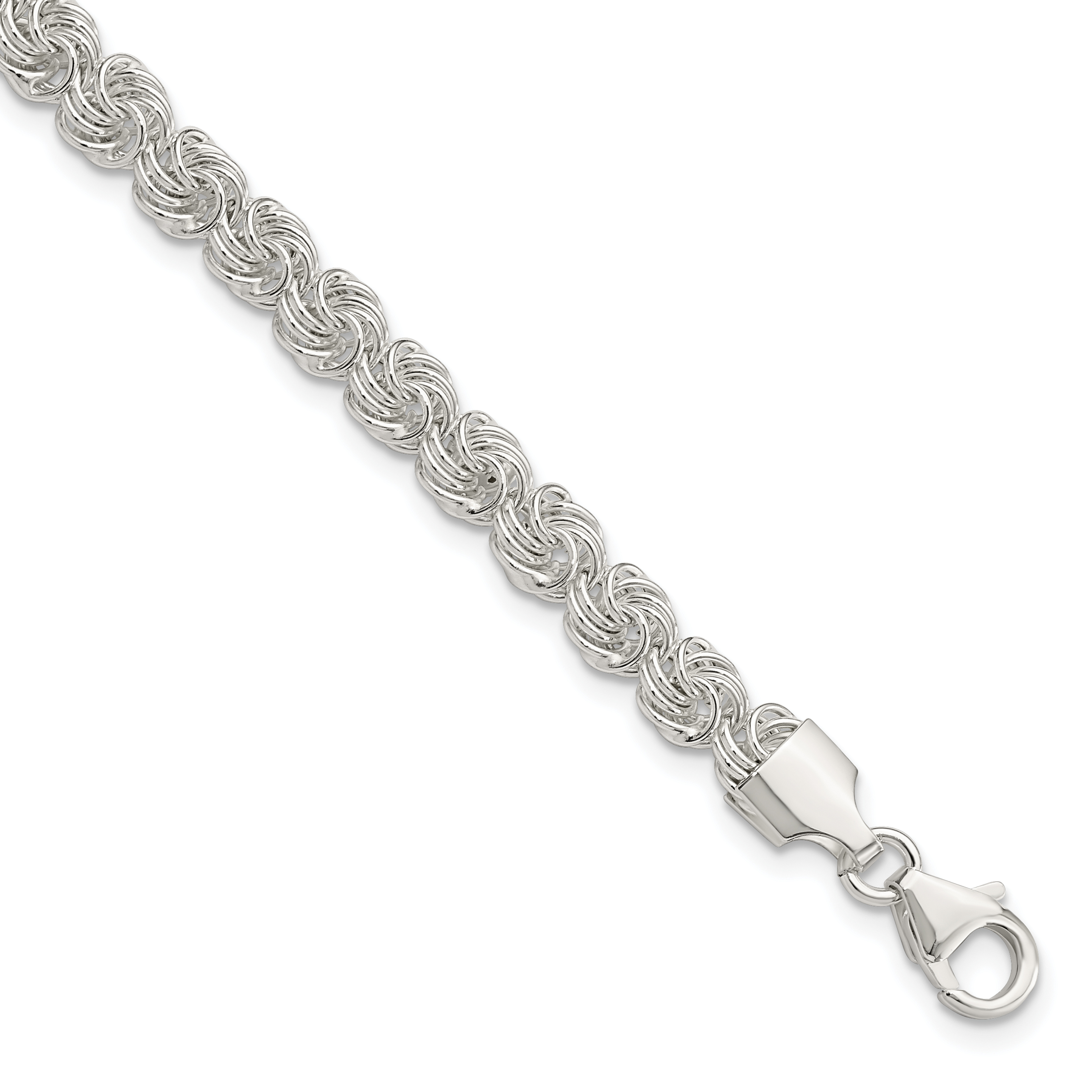 Sterling Silver Polished Love Knot Bracelet (QG5817-7.5)