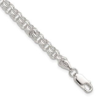 Sterling Silver Polished 5mm Triple Rolo Charm Bracelet