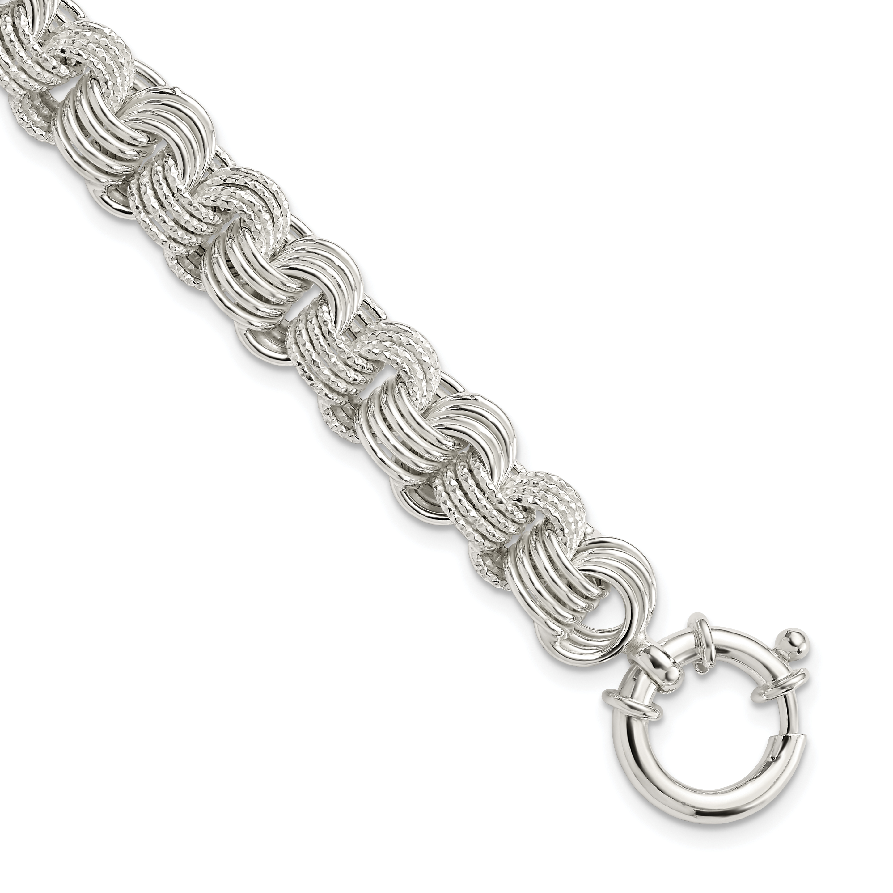 Sterling Silver Polished Fancy Link Bracelet (QG5859-7.5)