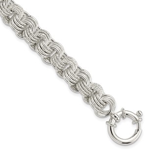 Sterling Silver Polished Fancy Link Bracelet