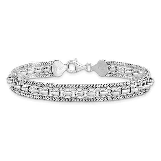 Sterling Silver Rhodium-plated Polished Bracelet