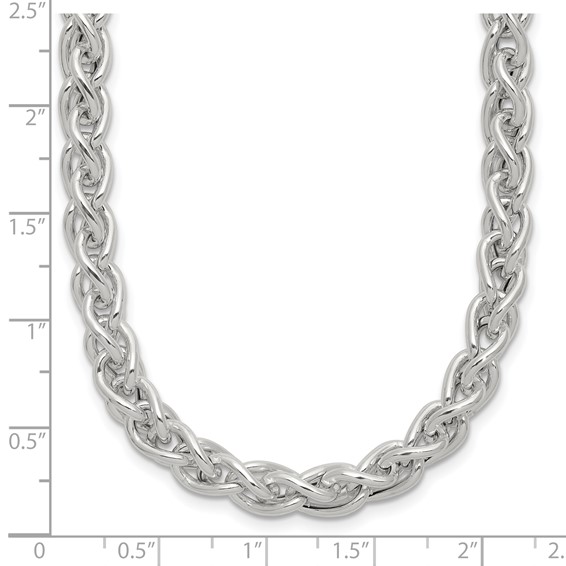 Sterling Silver Polished Spiga Necklace
