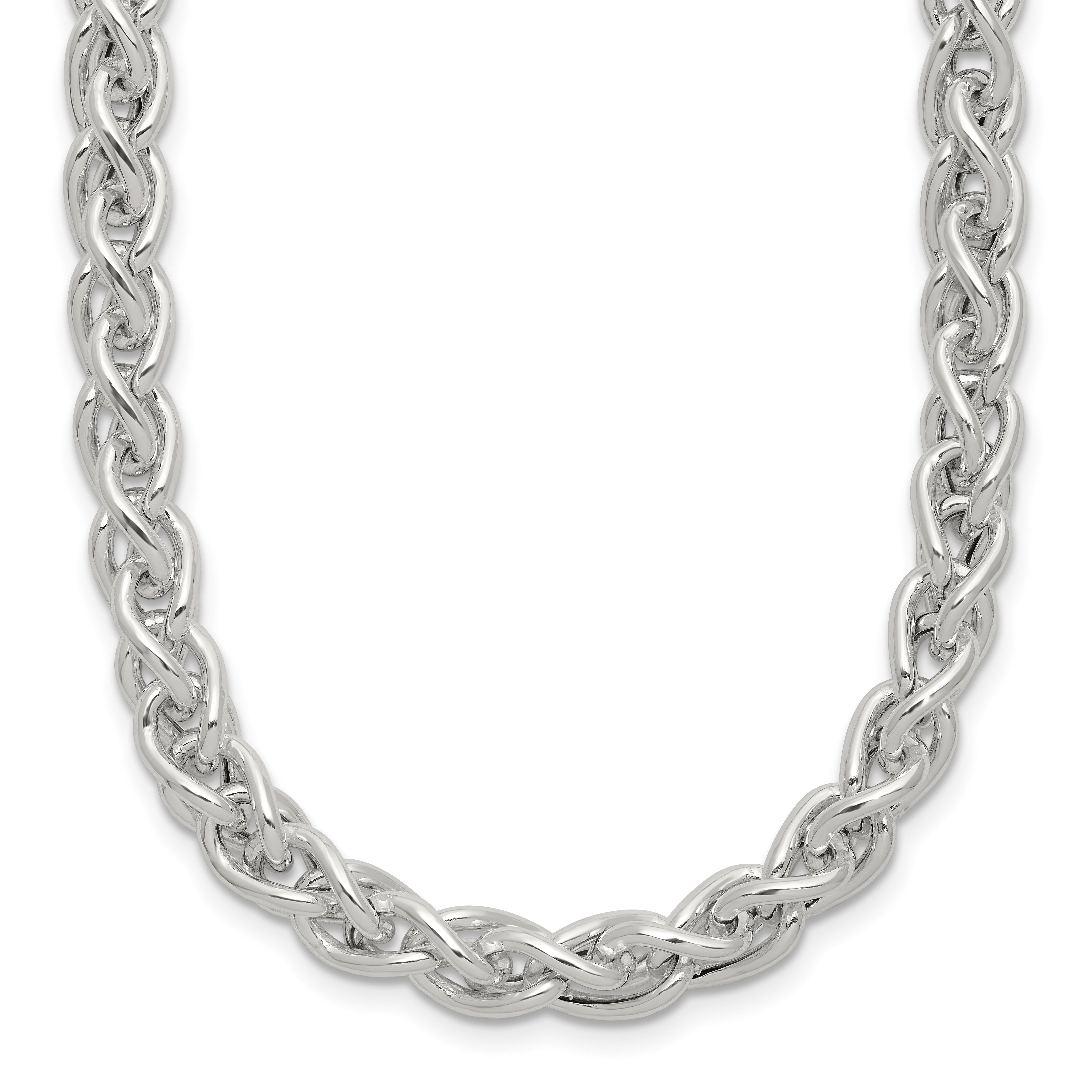 Sterling Silver Polished Spiga Necklace (QG5960-18)