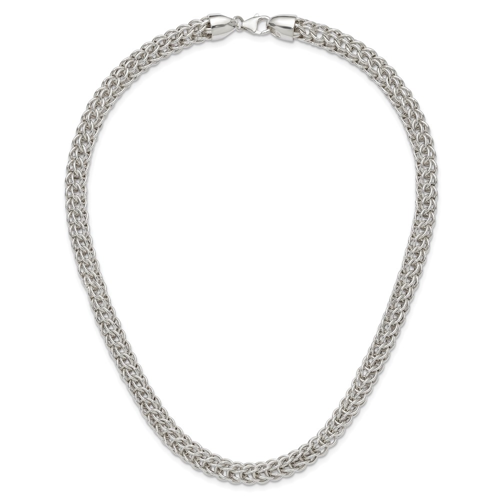 Sterling Silver Polished Fancy Circle Link 18.5in Necklace (QG5961-18.5)