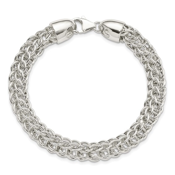 Sterling Silver Polished Fancy Circle Link 7.5in Bracelet