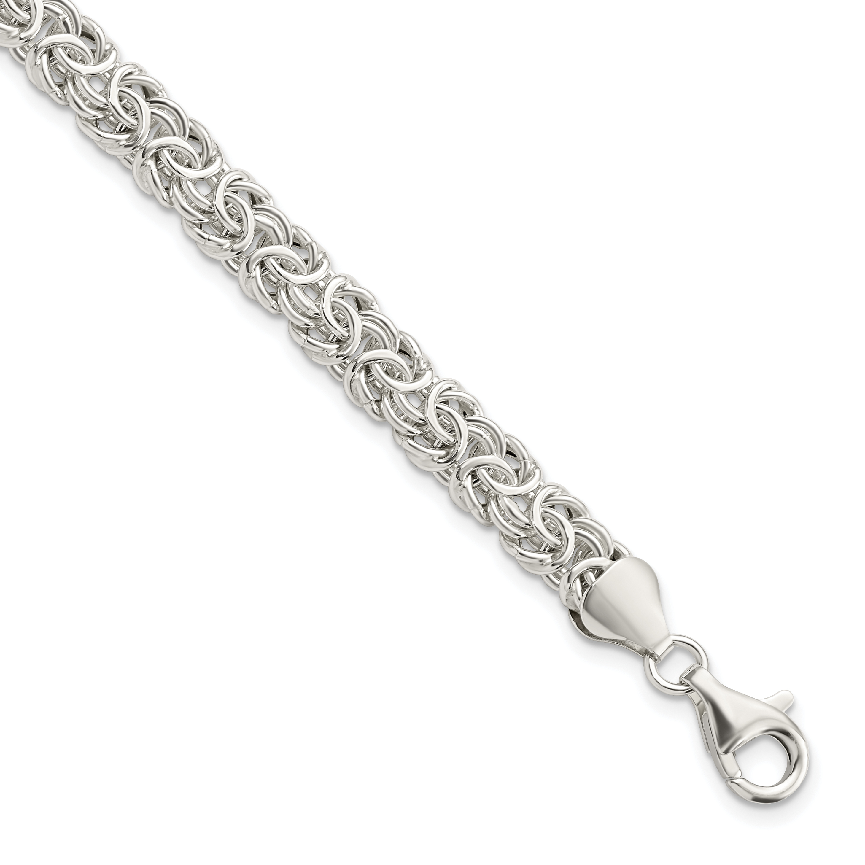 Sterling Silver Polished Byzantine Link Bracelet (QG5963-7.5)