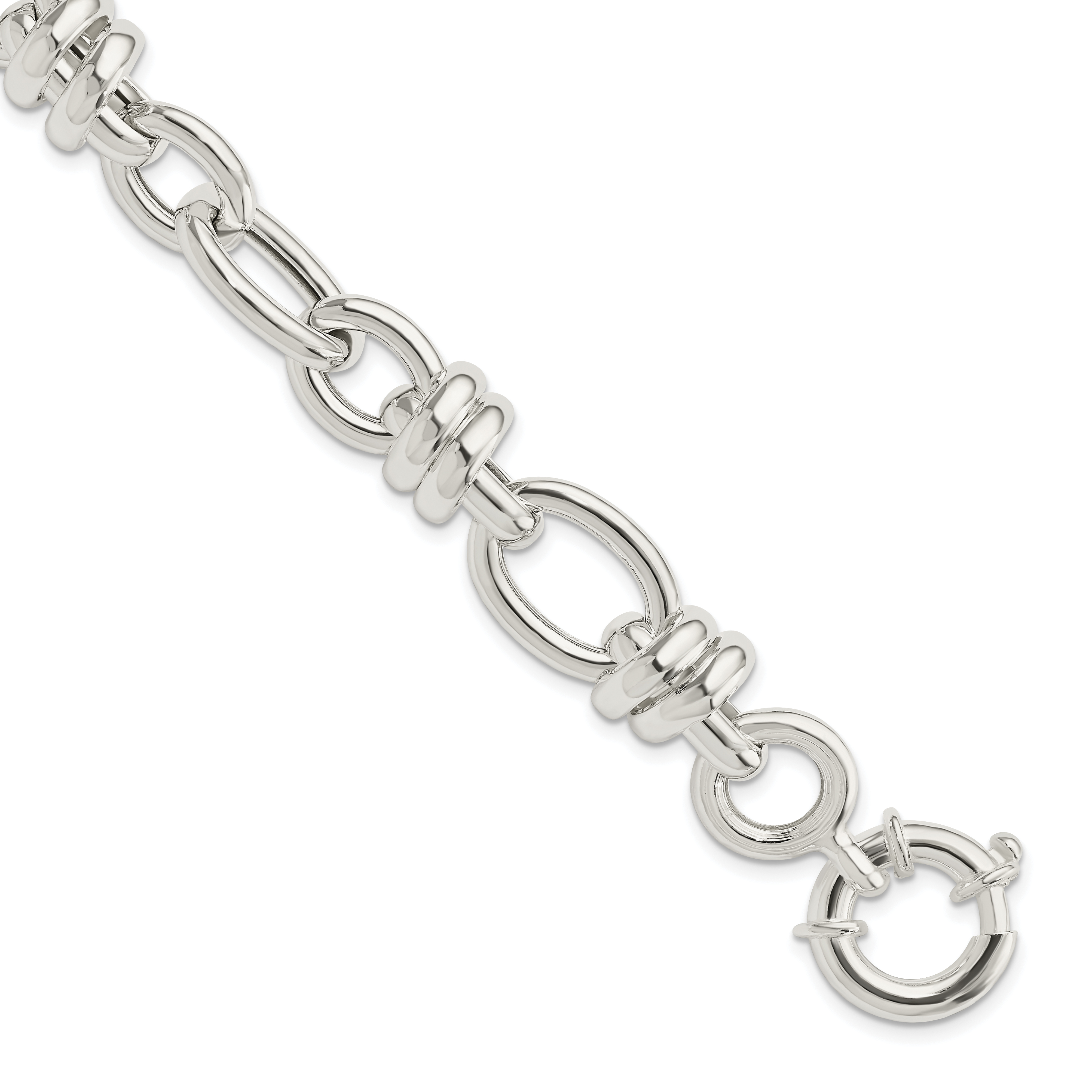 Sterling Silver Polished Fancy Link Bracelet (QG5965-8.5)