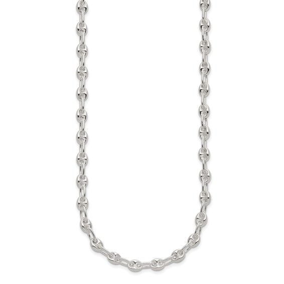Sterling Silver Polished Fancy Link Necklace