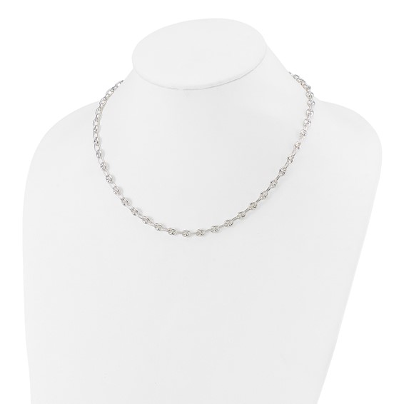 Sterling Silver Polished Fancy Link Necklace
