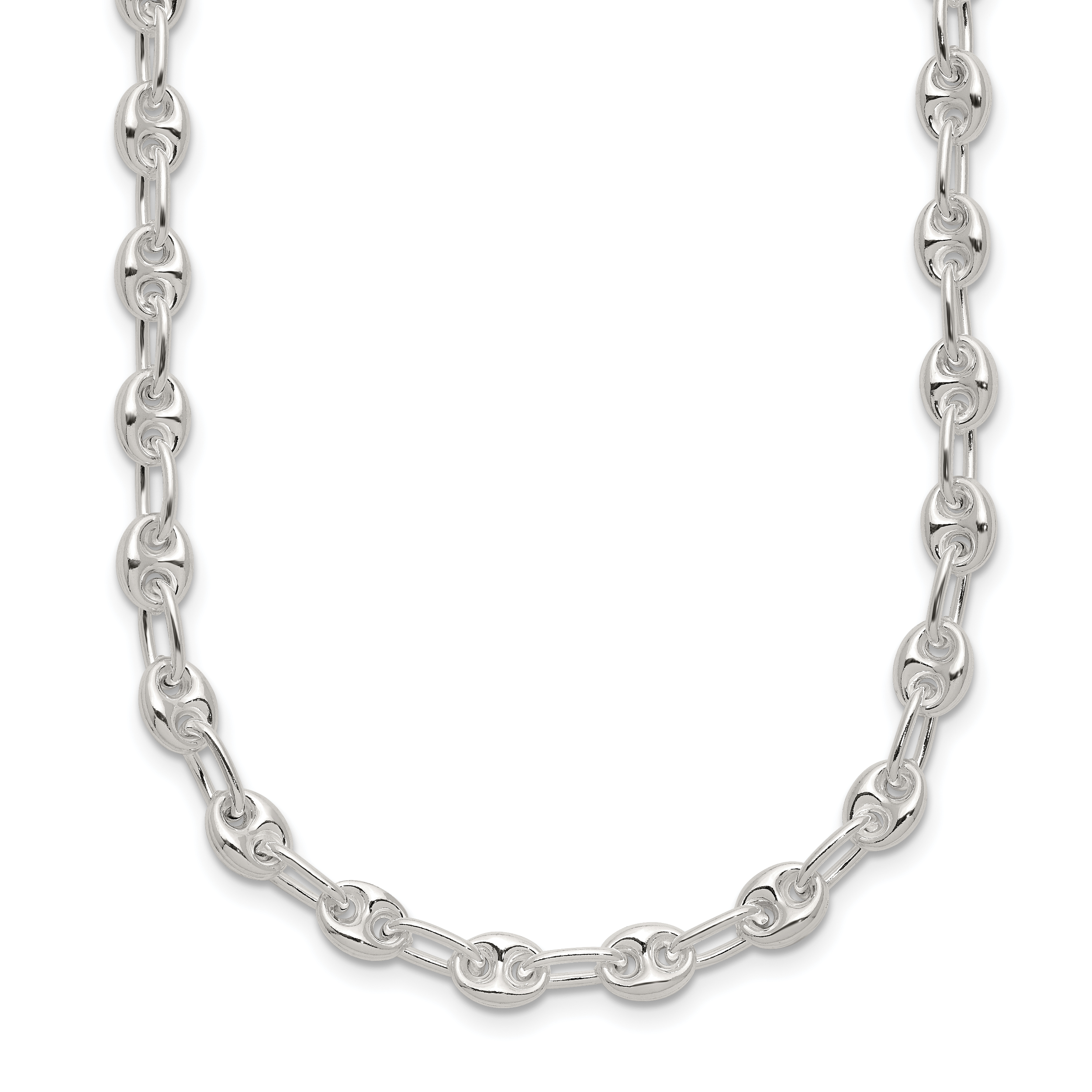 Sterling Silver Polished Fancy Link Necklace (QG5966-18)