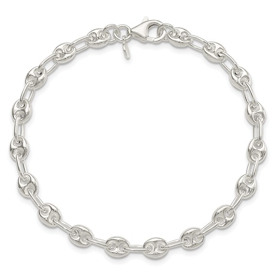 Sterling Silver Polished Fancy Link Bracelet