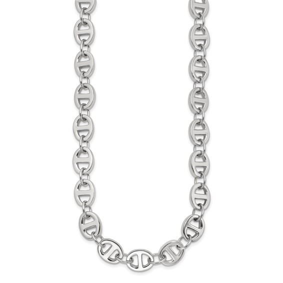 Sterling Silver Polished Fancy Link 18in Necklace