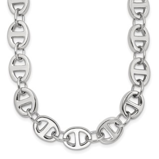 Sterling Silver Polished Fancy Link 18in Necklace