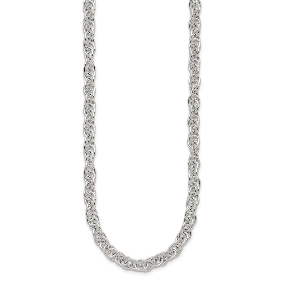 Sterling Silver Polished Fancy Link Necklace