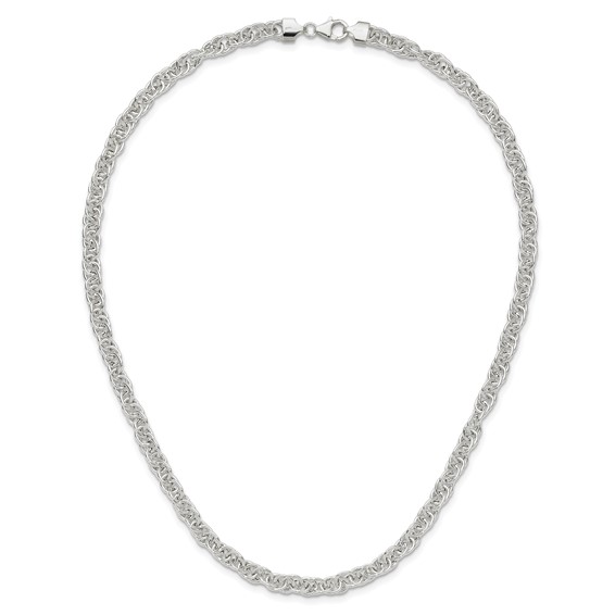 Sterling Silver Polished Fancy Link Necklace