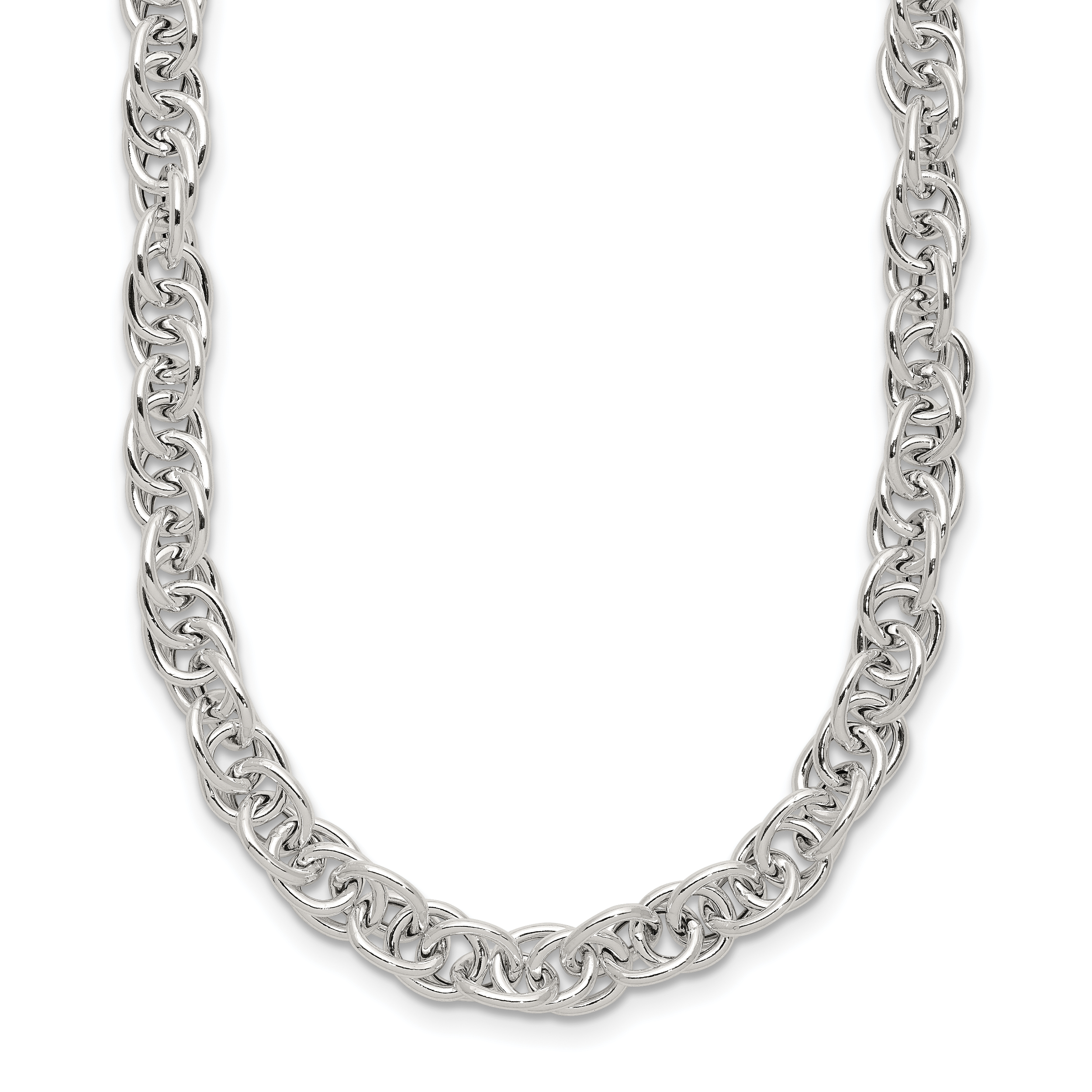 Sterling Silver Polished Fancy Link Necklace (QG5969-18)