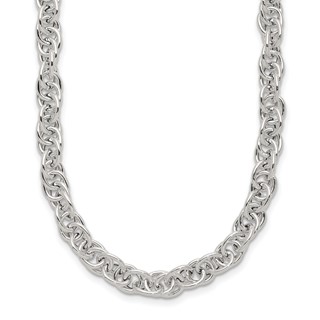 Sterling Silver Polished Fancy Link Necklace